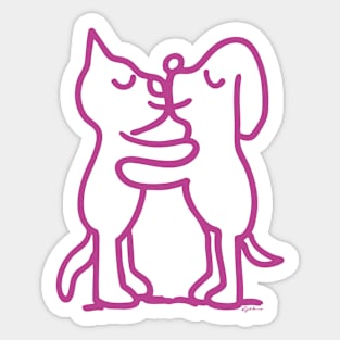Cat & Pooch Smooch - JoKoBo Sticker
